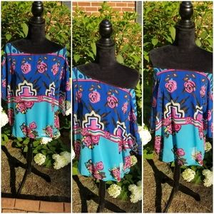 Zenobia Multi Colored Sheer Blouse